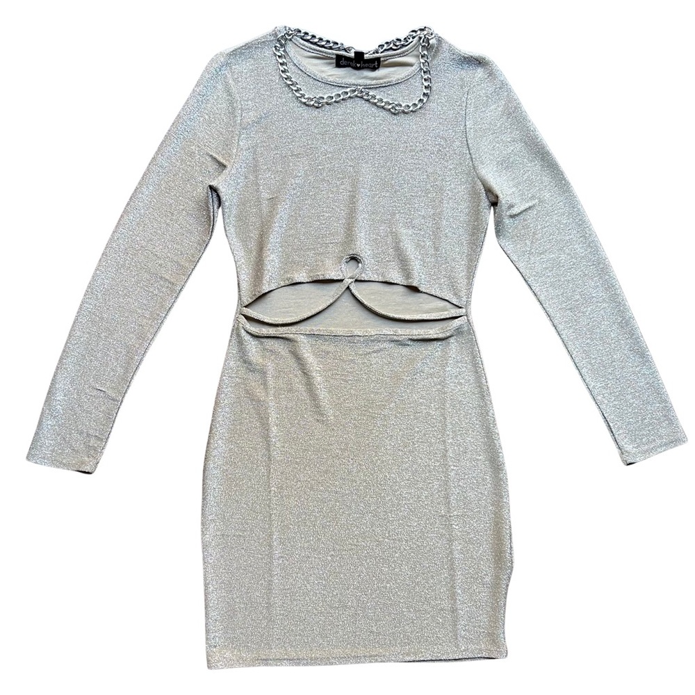 Derek heart women's dress, with golden sparkles